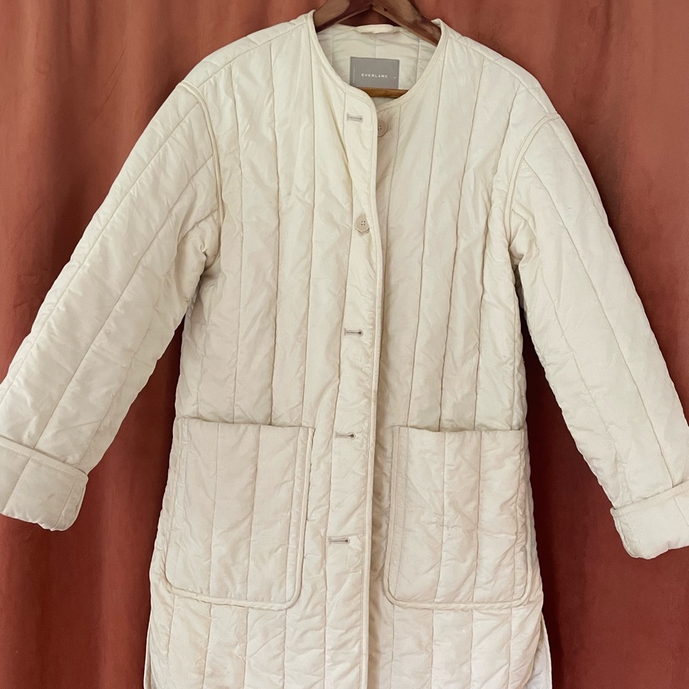Everlane padded barn coat, off white, size M